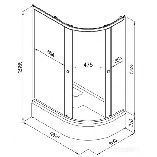 Душевой уголок Triton Коралл В1 120x80 L (мозаика)