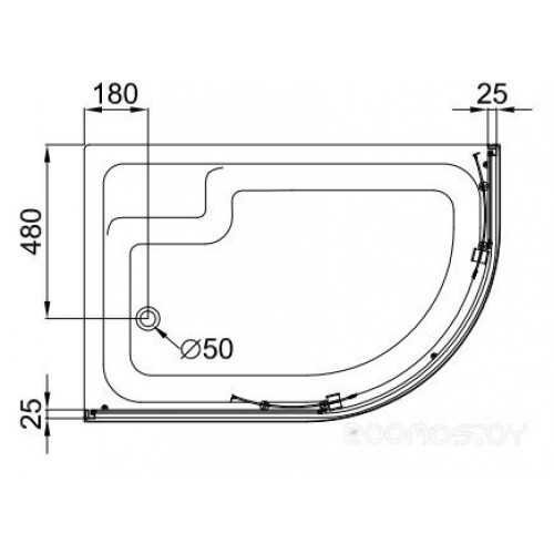 Душевой уголок Triton Коралл В1 120x80 L (мозаика)