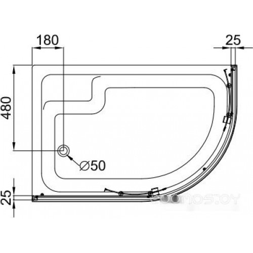 Душевой уголок Triton Коралл В1 120x80 L (мозаика)