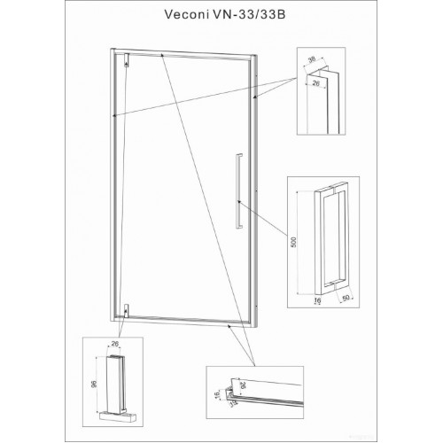 Душевая дверь Veconi VN-33 VN33-70-01-C7