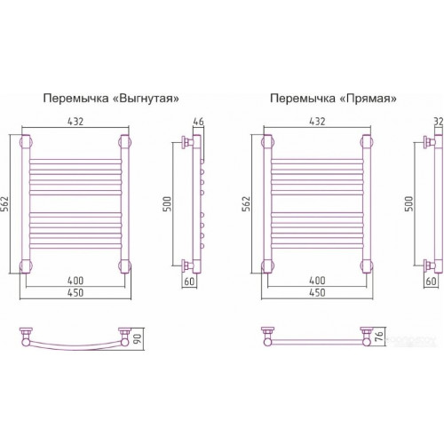 Полотенцесушитель Сунержа Богема+ 500x400 00-0220-5040