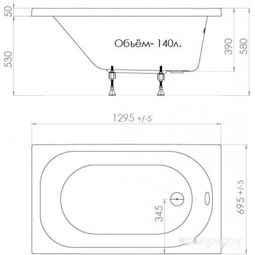 Ванна Triton Стандарт 130x70