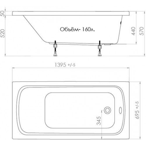 Ванна Triton Стандарт 140x70
