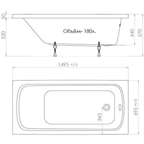 Ванна Triton Стандарт 150x70