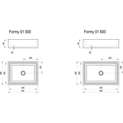 Умывальник Ravak Formy 01 60x39, накладной