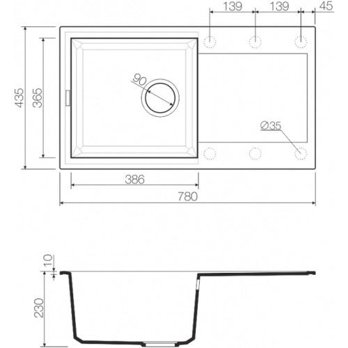 Кухонная мойка Omoikiri Sakaime 78-GR 78x43,5 leningrad grey