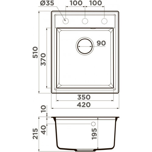 Кухонная мойка Omoikiri Daisen 42-DC 4993605 42x51 темный шоколад