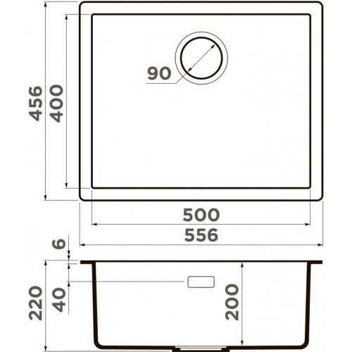 Кухонная мойка Omoikiri Yamakawa 55T-U/I-PL 4993433 55,6x45,6 платина