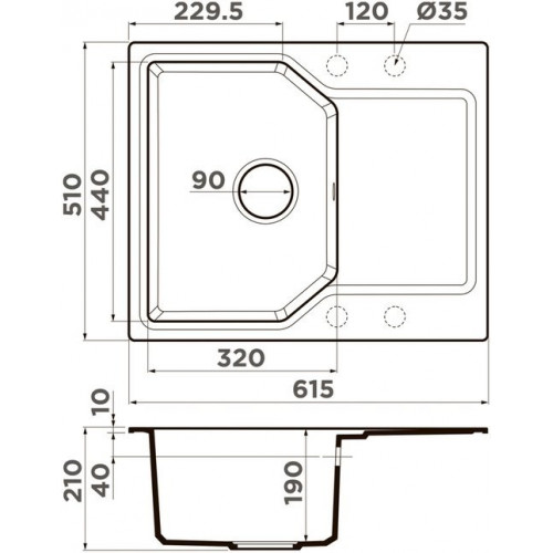 Кухонная мойка Omoikiri Yonaka 4993639 61,5x51 бежевый