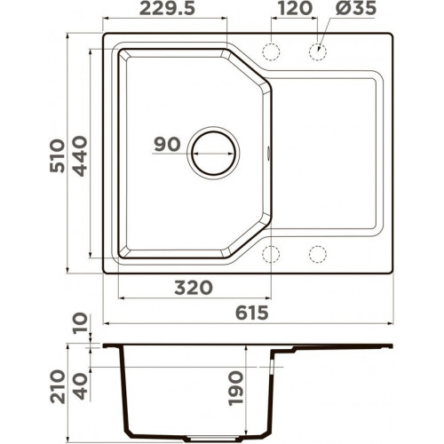 Кухонная мойка Omoikiri Yonaka 61-PA 4993634 61,5x52 пастила