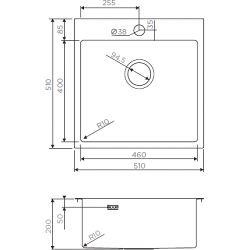 Кухонная мойка Omoikiri Akisame 51-LG 51x51 золото