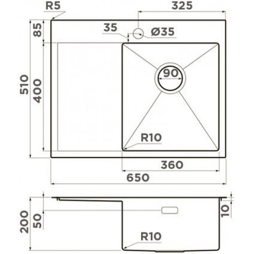 Кухонная мойка Omoikiri Akisame 65-GM-R 4973098 65x51 вороненая сталь