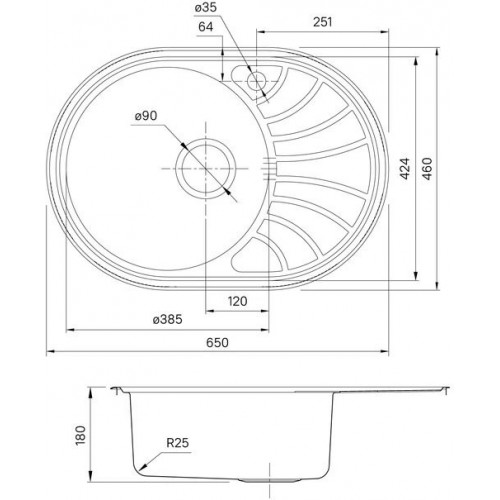 Кухонная мойка IDDIS Suno SUN65SLi77 65x46 нержавеющая сталь (сатин)