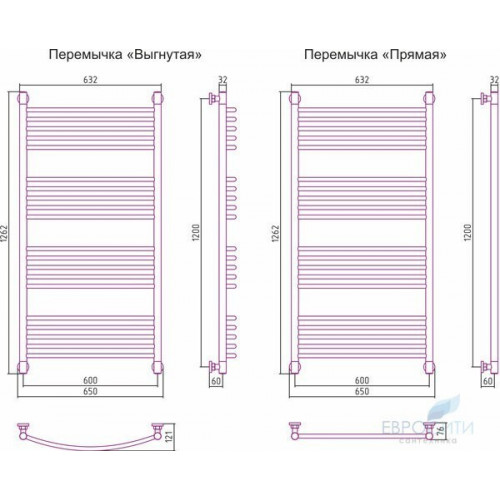 Полотенцесушитель Сунержа Богема плюс 120x60, водяной, прямая