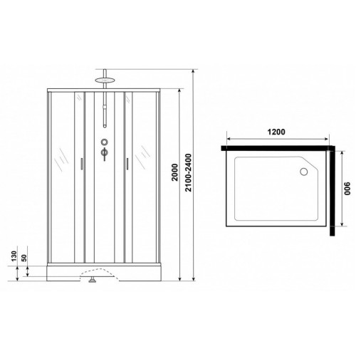 Душевая кабина Niagara NG-43295-14QBKTG 120x90