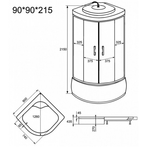 Душевая кабина OSK 3M-9 90x90x215