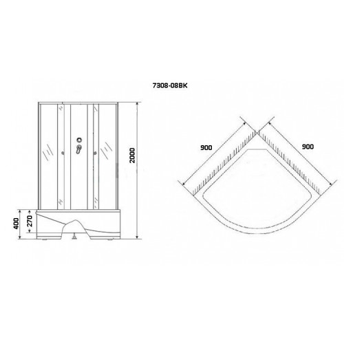 Душевая кабина Niagara NG-7308-08ВK 90x90