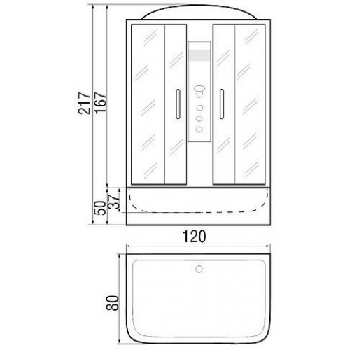 Гидромассажная душевая кабина River Sena 120/80/50 TH 120х80