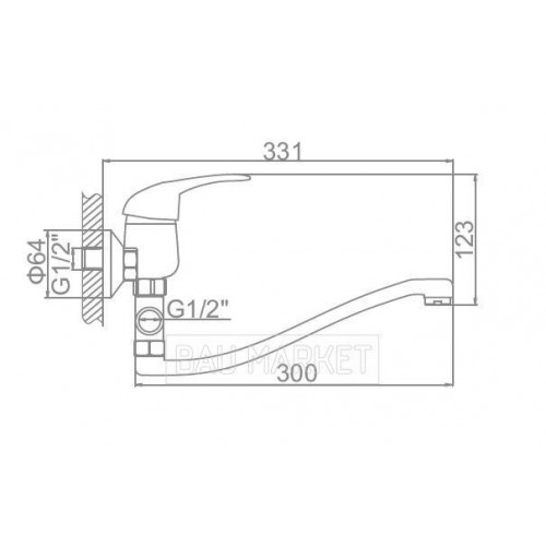 Смеситель для ванны и душа Ledeme L2102-B (L2102-B)