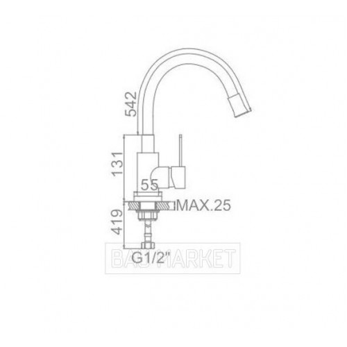 Смеситель для кухни Ledeme L74004-3 (L74004-3)