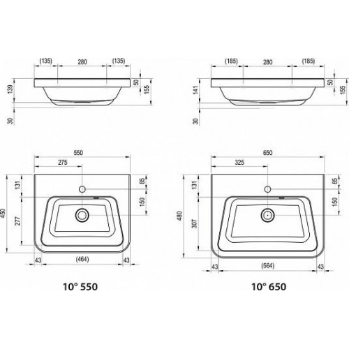 Умывальник Ravak 10  650 XJI01165000