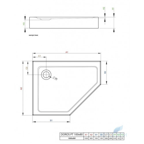 Поддон Radaway Doros PT Е Compact 100x90 Left