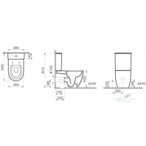 Унитаз напольный Vitra Sento Rimex Open-back (без ободка) 9830B003-7204