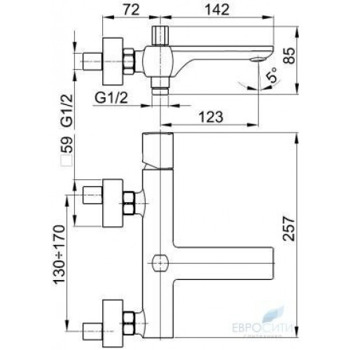 Смеситель для ванны Armatura Morganit 4924-010-00