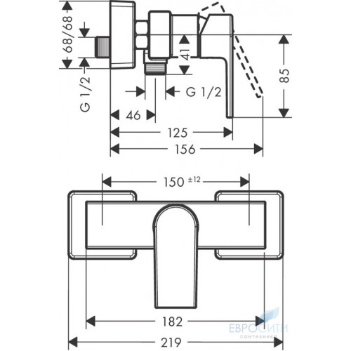 Смеситель для душа Hansgrohe Vernis Shape 71650000