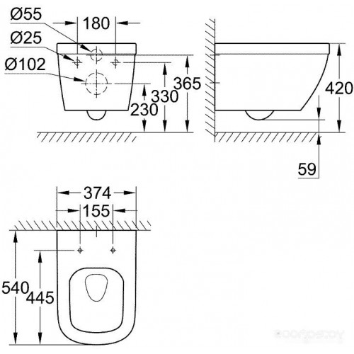 Унитаз Grohe Euro 3932800H