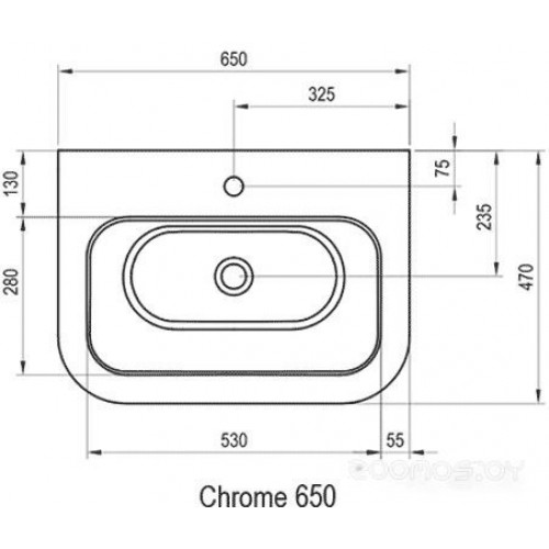 Умывальник Ravak Chrome 650 65x47 [XJG01165000]