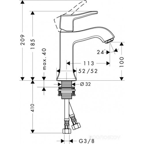 Смеситель Hansgrohe Metris Classic 31077000