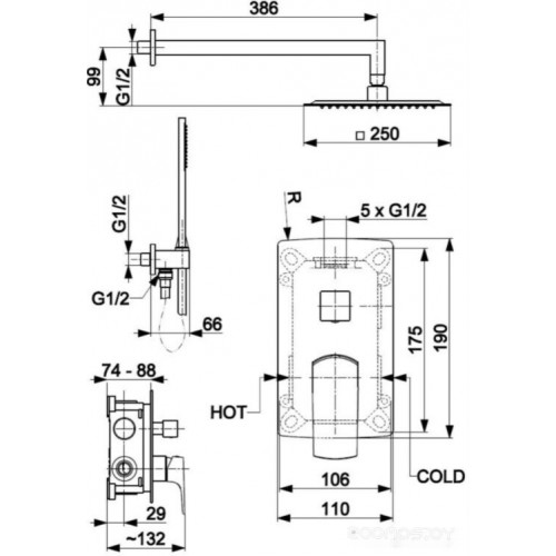 Душевая система Armatura Mokait 5539-511-81