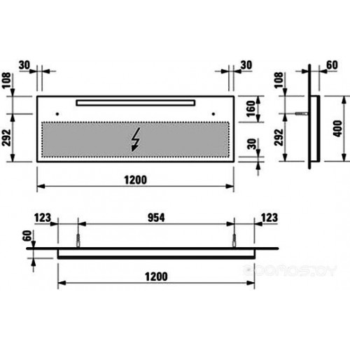 Зеркало Laufen Alessi one 120x40 с подсветкой