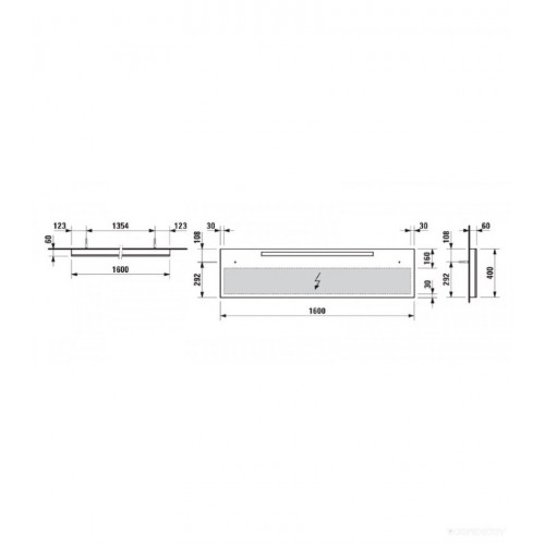 Зеркало Laufen Alessi one 160x40 с подсветкой