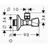 УГЛОВОЙ ЗАПОРНЫЙ ВЕНТИЛЬ HANSGROHE E, 1/2" X 3/8", 13902000