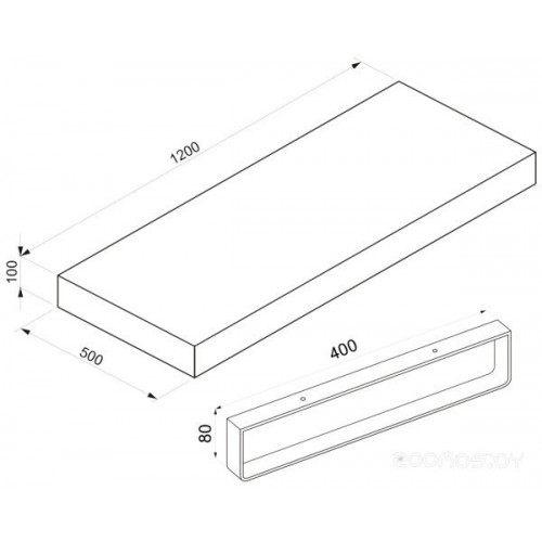 Столешница Wellsee Genuine Tree 162023004, 120 см (столешница, полотенц 2 шт, хром)