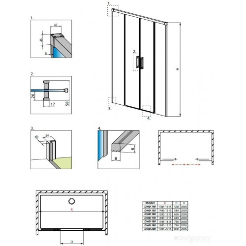 Душевая дверь Radaway Idea Black DWD 190