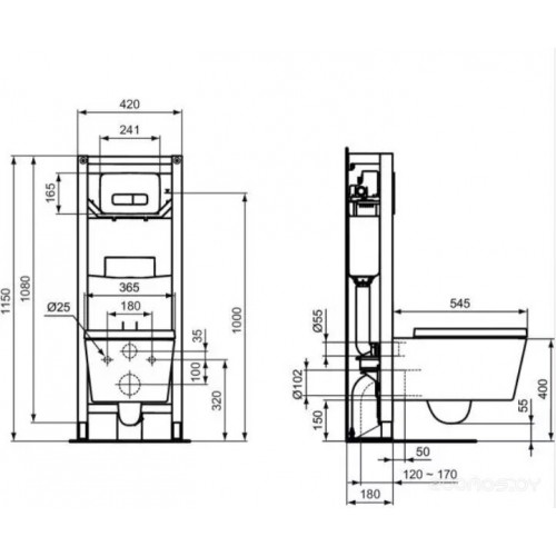 Унитаз Ideal Standard Blend Cube T368601 + T392701