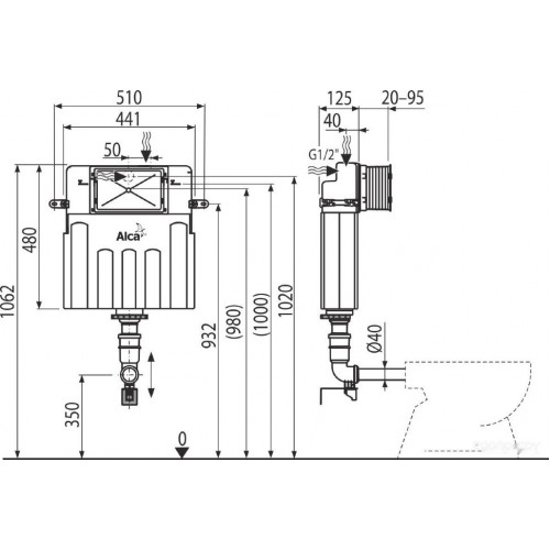 Система инсталляции Alcaplast AM112 Basicmodul