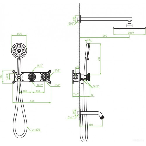 Душевая система Laveo Muro BAU 711P