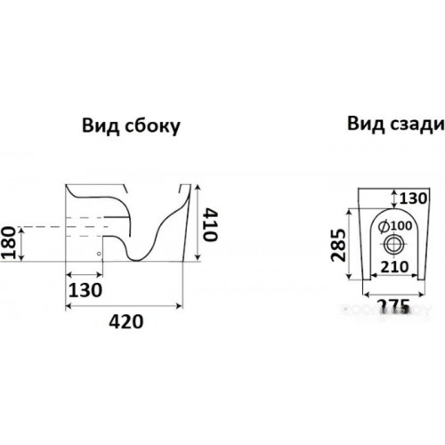 Унитаз CeramaLux 3178-18 (черный глянцевый)