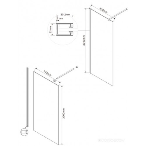 Душевая стенка Vincea Walk-In VSW-1H800CLG