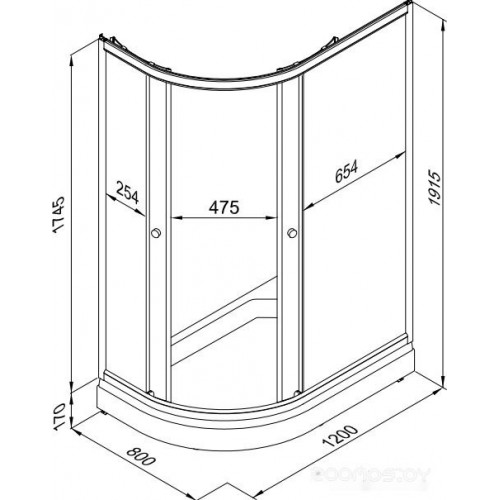 Душевой уголок Triton Коралл А1 120x80 R (мозаика)