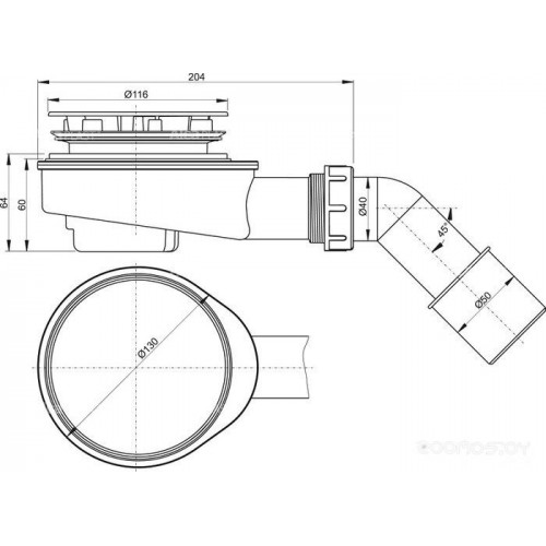 Сифон Alcaplast A491CR