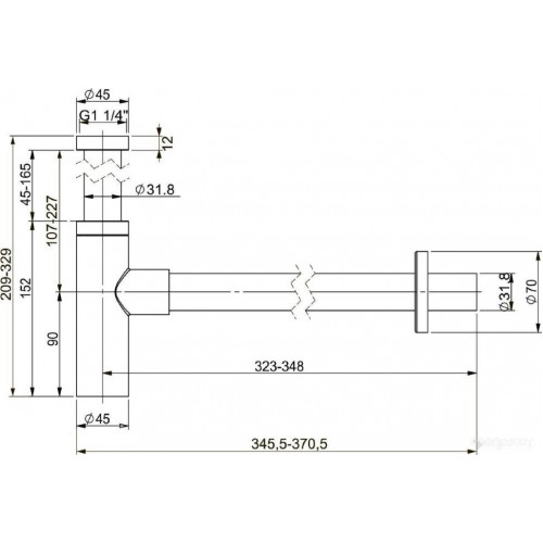 Сифон Wellsee Drainage System 182120000 (матовый черный)