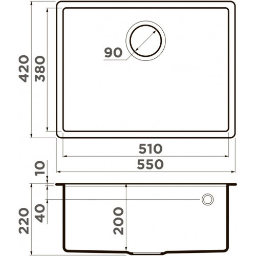 Кухонная мойкa OMOIKIRI Tedori 54-U-WH 55x42 белый