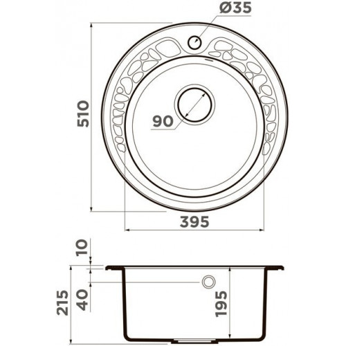 Кухонная мойка Omoikiri Tovada 51-BL 4993369 черный