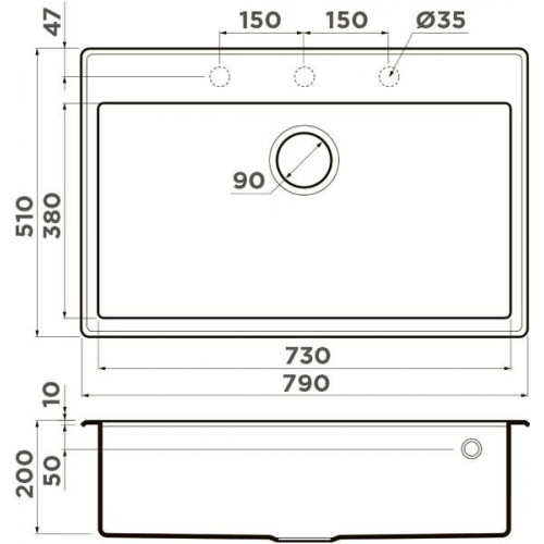 Кухонная мойка Omoikiri Tedori 79-EV 4993954 79x51 эверест