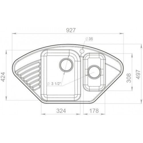 Мойка кухонная угловая GranFest QUARZ Z-14 терракотовый